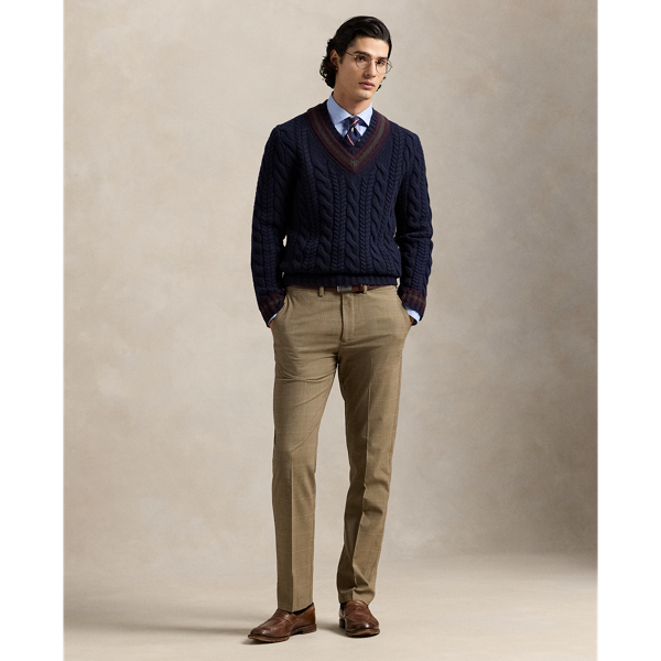 These flat-front trousers are crafted from a lightweight stretch fabric, which is brushed for a super-soft feel.