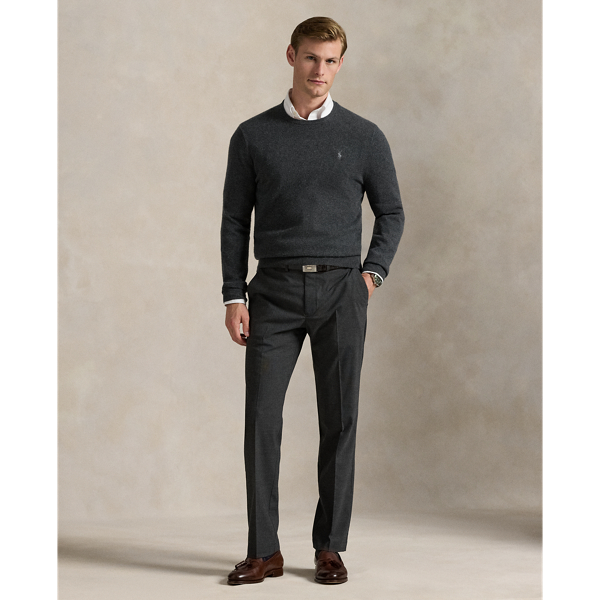 These flat-front trousers are crafted from a lightweight stretch fabric, which is brushed for a super-soft feel.