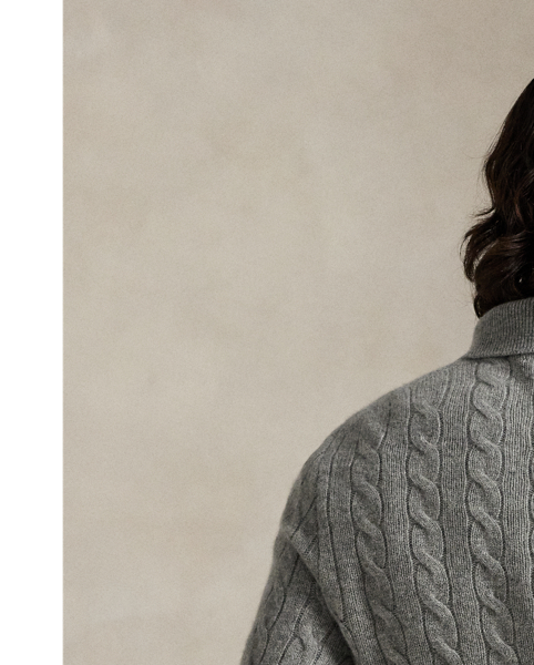 Masterfully merging Polo  Ralph Lauren Lauren's most beloved design codes, this jumper features both our iconic cable-knit motif and a silhouette inspired by our signature Polo shirt. The Italian wool-and-cashmere yarn offers a sumptuously soft feel and added textural dimension.