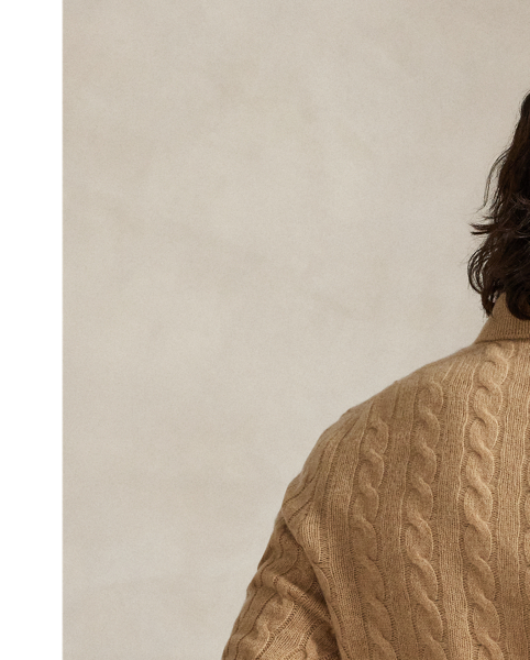 Masterfully merging Polo  Ralph Lauren Lauren's most beloved design codes, this jumper features both our iconic cable-knit motif and a silhouette inspired by our signature Polo shirt. The Italian wool-and-cashmere yarn offers a sumptuously soft feel and added textural dimension.