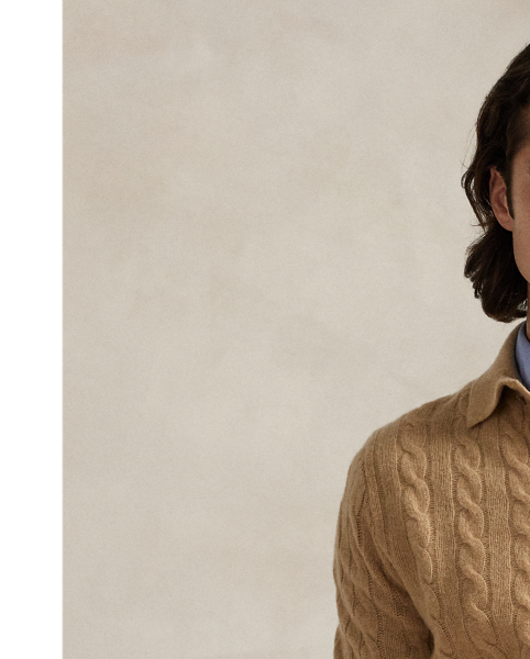 Masterfully merging Polo  Ralph Lauren Lauren's most beloved design codes, this jumper features both our iconic cable-knit motif and a silhouette inspired by our signature Polo shirt. The Italian wool-and-cashmere yarn offers a sumptuously soft feel and added textural dimension.