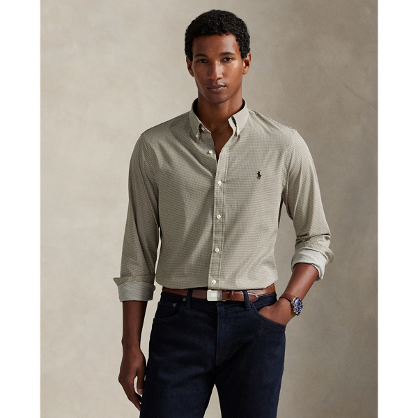 This shirt's poplin fabric combines soft, breathable cotton with extra stretch for added comfort. At the left chest, it is intricately embroidered with our signature Pony for an iconic look.