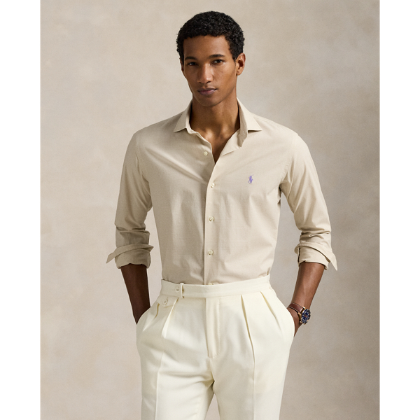 This shirt's poplin fabric combines soft, breathable cotton with extra stretch for added comfort. At the left chest, it is intricately embroidered with our signature Pony for an iconic finish.