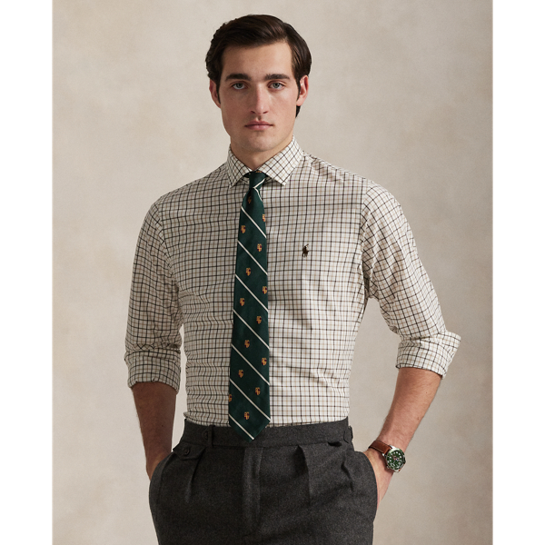 This shirt's poplin fabric combines soft, breathable cotton with extra stretch for added comfort. At the left chest, it is intricately embroidered with our signature Pony for an iconic finish.