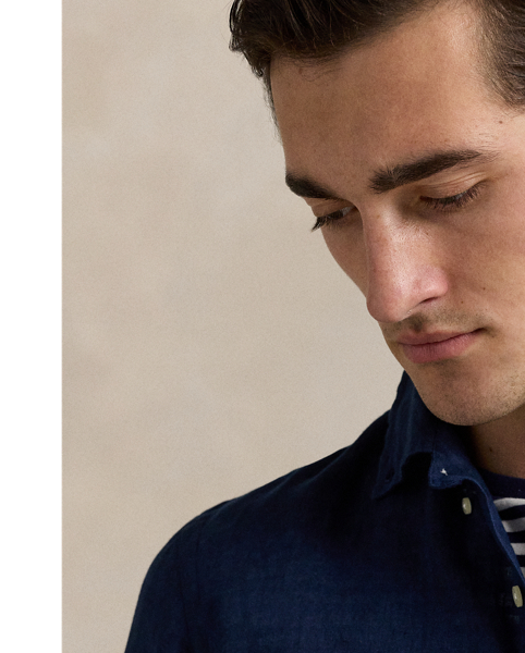 A stylish choice for warm-weather days, this shirt combines a trim silhouette with lightweight, breathable linen.