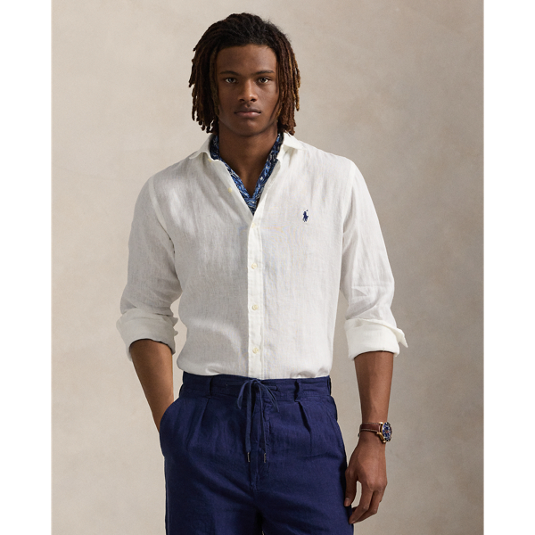 A stylish choice for warm-weather days, this shirt combines a trim silhouette with lightweight, breathable linen.