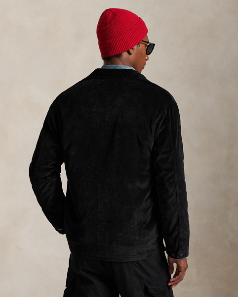 Wide-wale corduroy enhances the rugged nature of this layer's workwear-inspired silhouette.