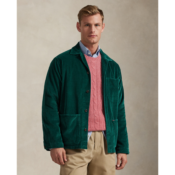 Wide-wale corduroy enhances the rugged nature of this layer's workwear-inspired silhouette.