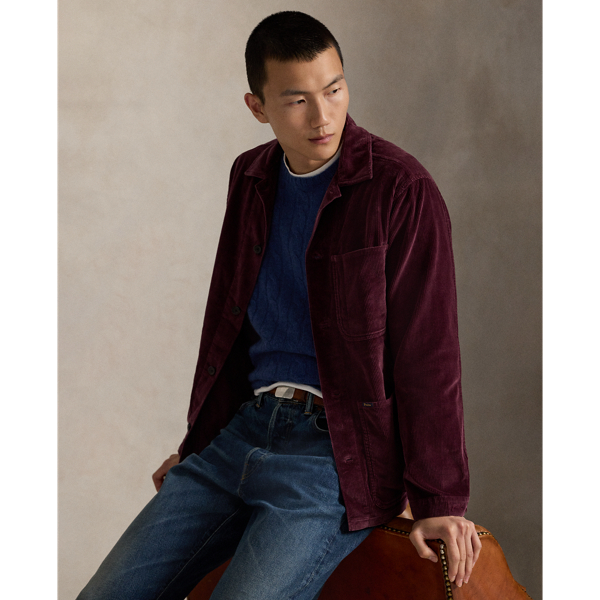 Wide-wale corduroy enhances the rugged nature of this layer's workwear-inspired silhouette.