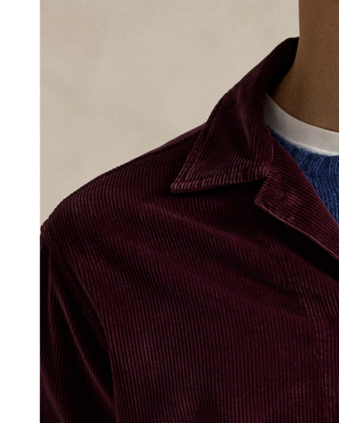 Wide-wale corduroy enhances the rugged nature of this layer's workwear-inspired silhouette.