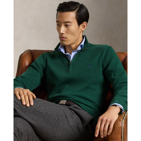 This rib-knit jumper is crafted with cotton yarn that is combed with fine brushes, resulting in a softer, more durable garment. It is finished with our signature embroidered Pony on the left chest.