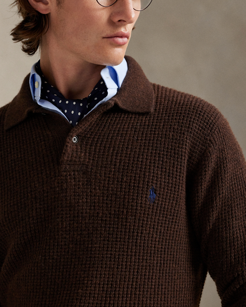 Maglia Ralph Lauren in Lana e Cotone con Colletto