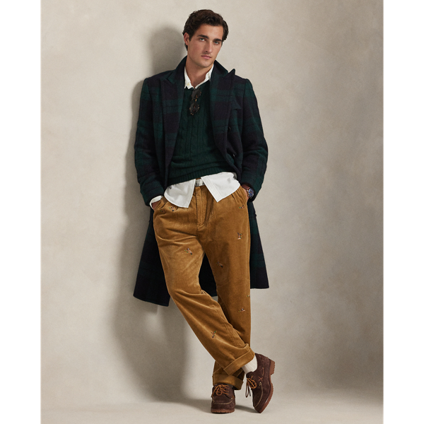 The Whitman offers a classic Polo look courtesy of its relaxed, pleated silhouette. Part of the season's collection inspired by outdoor exploration and adventure, this pair is made from wide-wale cotton corduroy and embroidered with ducks for rustic Polo style.