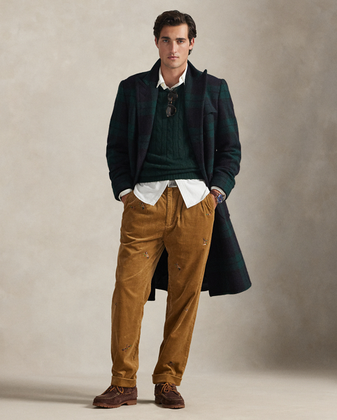 The Whitman offers a classic Polo look courtesy of its relaxed, pleated silhouette. Part of the season's collection inspired by outdoor exploration and adventure, this pair is made from wide-wale cotton corduroy and embroidered with ducks for rustic Polo style.