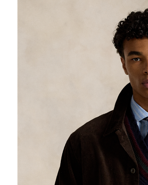 Inspired by French workwear, this hand-detailed jacket is crafted from washed wide-wale corduroy and developed with a multilevel dye process.