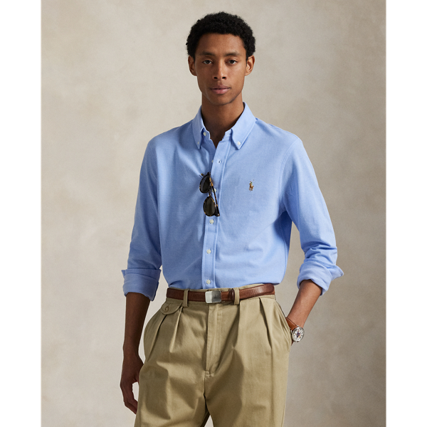 Inspired by two of our icons, this button-down combines the look of an Oxford with the comfort and ease of our Polo shirt's cotton mesh fabric.