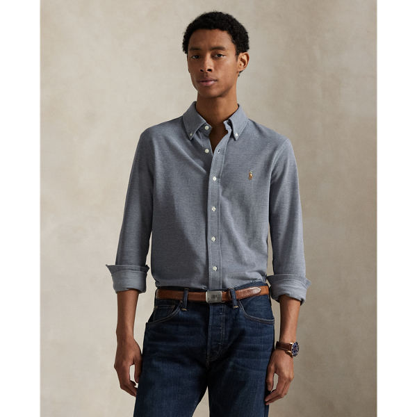Inspired by two of our icons, this button-down combines the look of an Oxford with the comfort and ease of our Polo shirt's cotton mesh fabric.