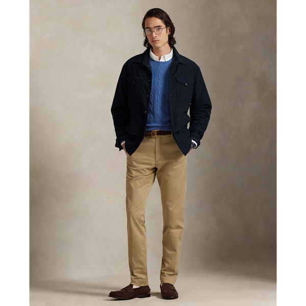 These Slim Fit trousers are crafted with lightweight stretch cotton that's specially treated for an ultrasoft, peached texture.