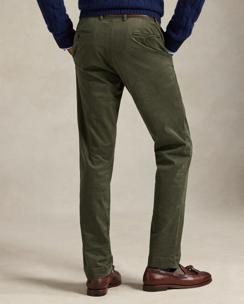 These Slim Fit trousers are crafted with lightweight stretch cotton that's specially treated for an ultrasoft, peached texture.