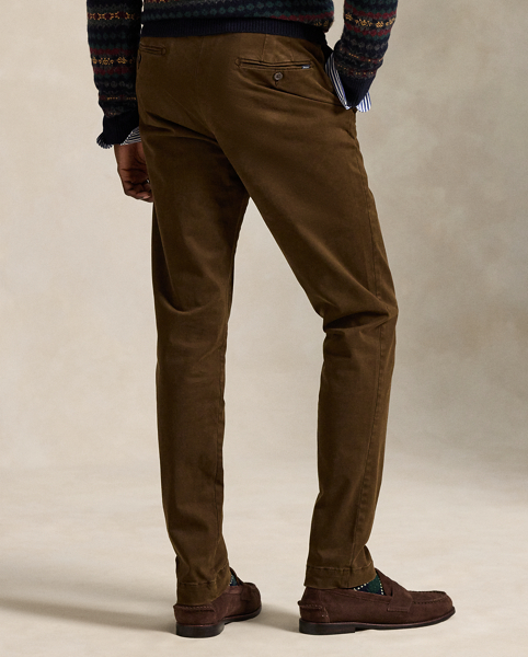 These Slim Fit trousers are crafted with lightweight stretch cotton that's specially treated for an ultrasoft, peached texture.