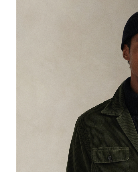 This camp-collar overshirt gets a rustic update with wide-wale corduroy and plaid twill lining.