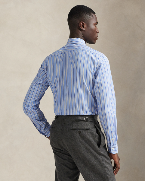 Part of our exclusive collaboration with Thomas Mason, a storied European mill renowned for its exquisite textiles, this Classic Fit shirt is beautifully tailored from a striped cotton fabric specially selected from Thomas Mason's archives. Combining tradition, quality and craftsmanship, this collection celebrates an enduring partnership, with each shirt telling a story of timeless style and elegance.