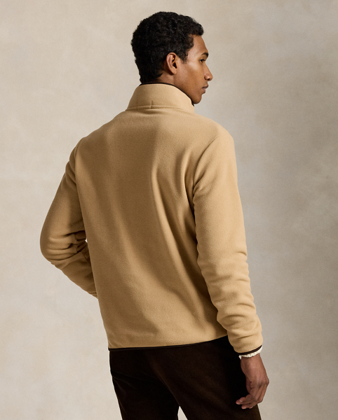 In brushed fleece, this mockneck pullover features the iconic Polo Bear intricately embroidered at the chest. It is meticulously detailed with faux-suede trim at the placket and custom-developed hardware.