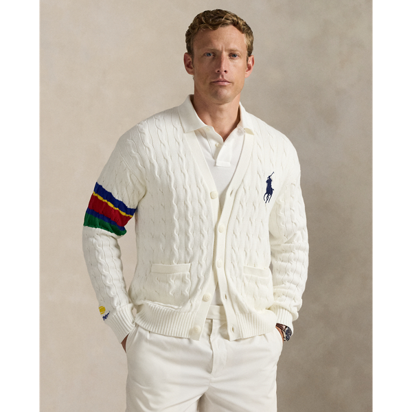 Celebrating Ralph Lauren Lauren's 20th anniversary in partnership with the US Open, this cardigan is part of our 2025 US Open Tennis Championships collection. It features the tournament's official logo, custom-developed corozo buttons and our signature Big Pony. The medium-weight layer combines breathable cotton yarn with our iconic cable-knit motif.