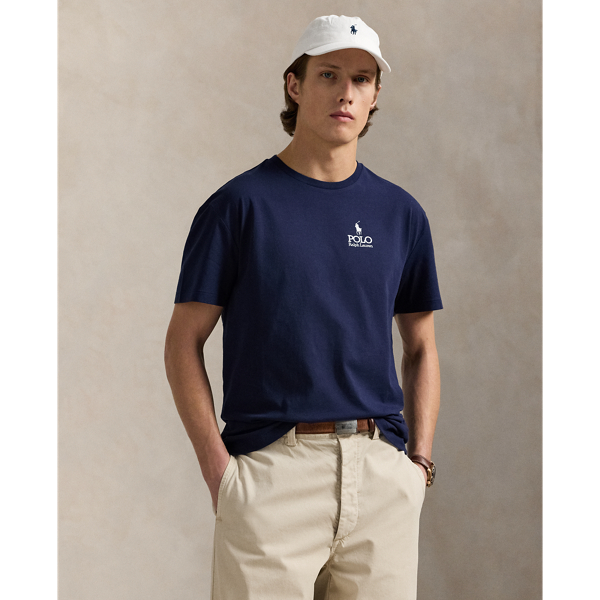Along with our signature Pony, this cotton T-shirt features a vintage-style "Polo  Ralph Lauren Lauren" logo embroidered at the left chest.