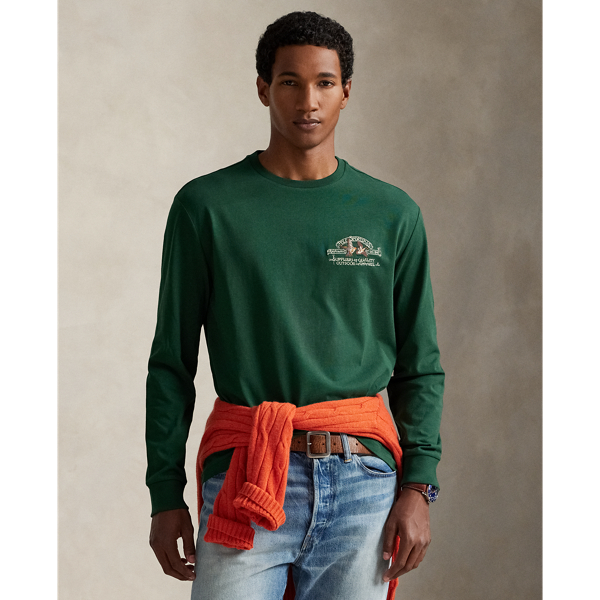 Made from soft cotton jersey, this long-sleeve T-shirt features "Polo Sportsman" embroidery that's inspired by a graphic from our Autumn 1992 collection.