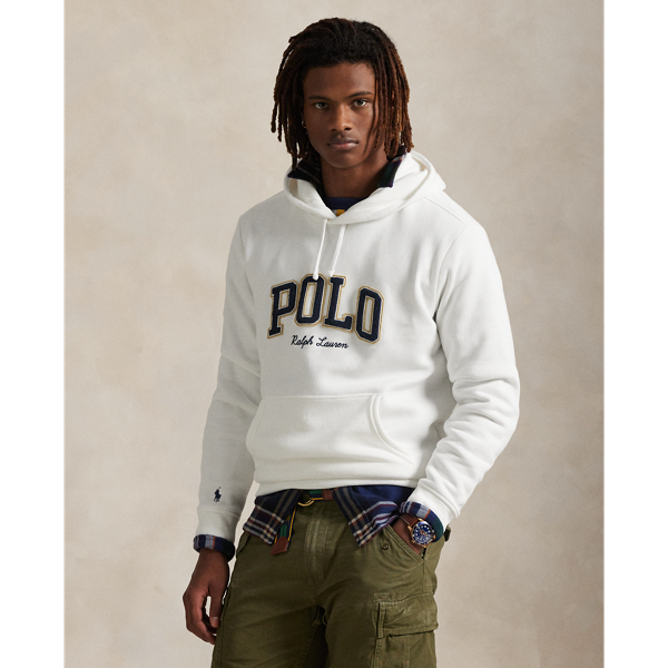 Along with our signature embroidered Pony, this cotton-blend hoodie features our Polo logo rendered in letterman-style appliqués.