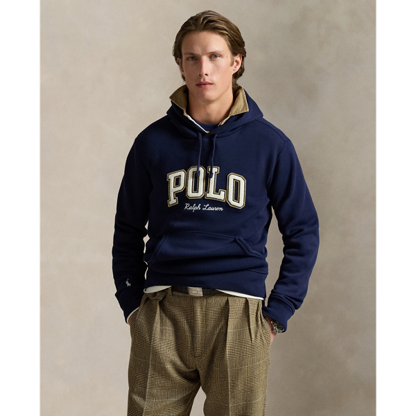 Along with our signature embroidered Pony, this cotton-blend hoodie features our Polo logo rendered in letterman-style appliqués.