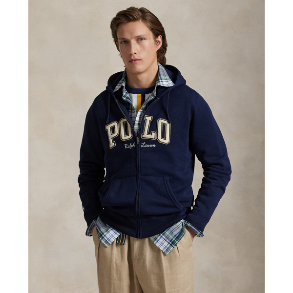 Along with our signature embroidered Pony, this cotton-blend hoodie features our Polo logo rendered in letterman-style appliqués.