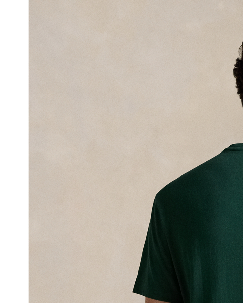 In addition to our signature Pony, this cotton T-shirt features our  Ralph Lauren Lauren logo embroidered on the front in script letters.