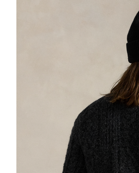 This interpretation of  Ralph Lauren Lauren's iconic flag jumper features an Aran-knit patchwork design rendered in tonal wool-blend yarns. It is detailed with hand-embroidered stars at the front and our founder's initials chain-stitched at the hem.