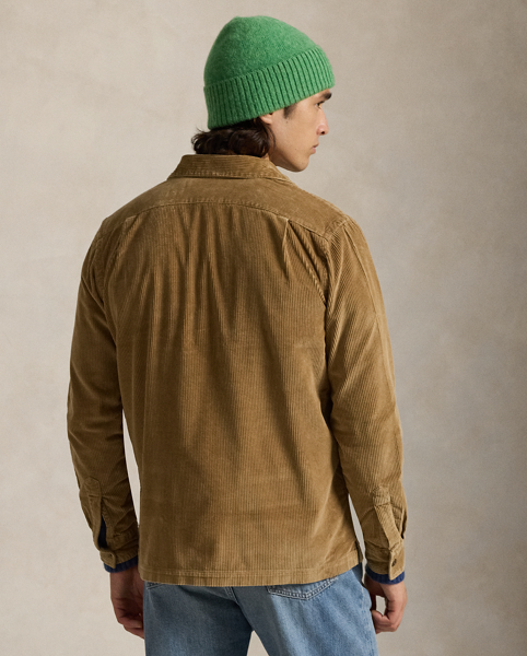 This layer's wide-wale corduroy ensures warmth during brisk days while maintaining the laid-back look of a traditional camp shirt design.