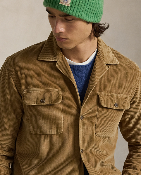 This layer's wide-wale corduroy ensures warmth during brisk days while maintaining the laid-back look of a traditional camp shirt design.