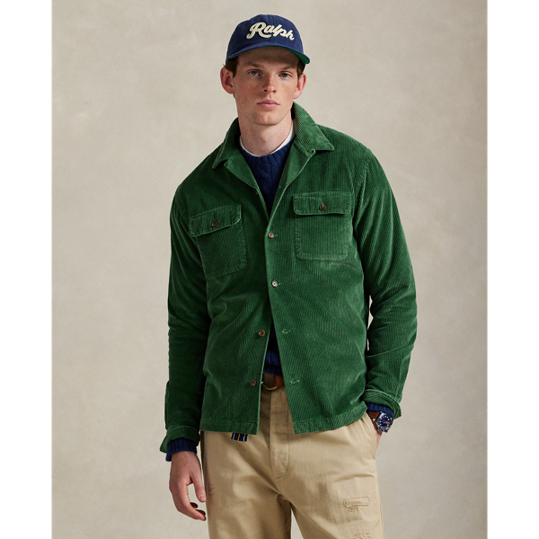 This layer's wide-wale corduroy ensures warmth during brisk days while maintaining the laid-back look of a traditional camp shirt design.