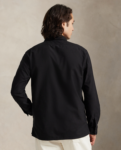 Our oxford cloth is developed with a secret wash, which gives it instant character, ease and a heathered softness, producing what we refer to as "the perfect rumple". The formula is so unique that it's been kept in a safe for more than three decades. This overshirt is crafted from our signature fabric and garment-dyed to create tonal dimension.