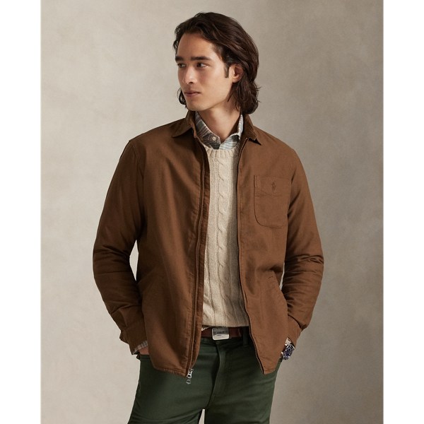 Our oxford cloth is developed with a secret wash, which gives it instant character, ease and a heathered softness, producing what we refer to as "the perfect rumple". The formula is so unique that it's been kept in a safe for more than three decades. This overshirt is crafted from our signature fabric and garment-dyed to create tonal dimension.