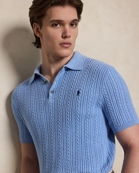 Maglia Polo Ralph Lauren in Cotone a Trecce