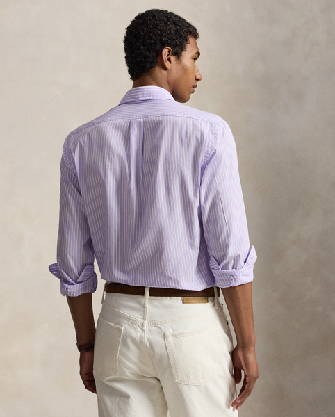 Camicia in Popeline a Righe Custom-Fit Ralph Lauren