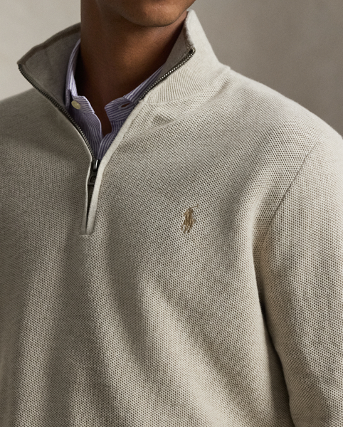 Maglia Piqué in Cotone con Cerniera - Ralph Lauren