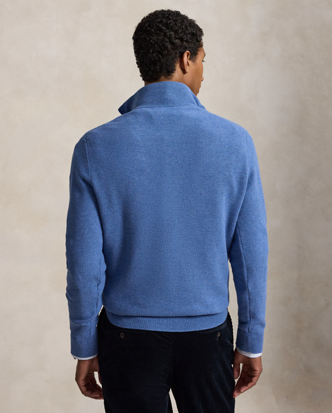 Maglia in Piqué di Cotone con Cerniera Ralph Lauren