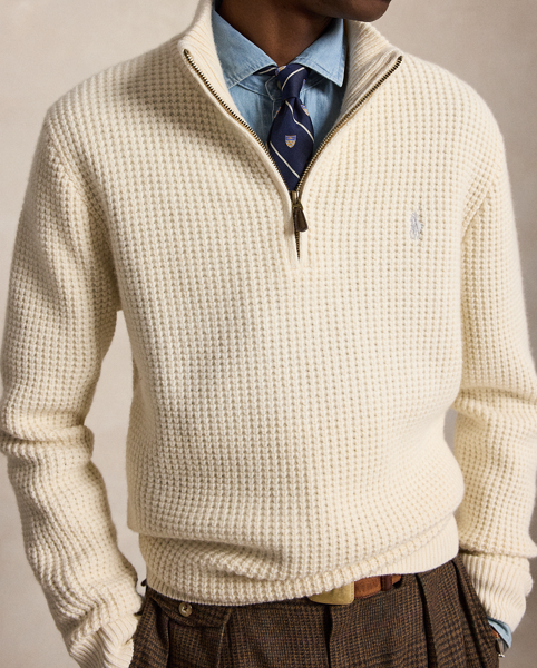 Maglia a Nido D'Api in Lana e Cotone - Ralph Lauren