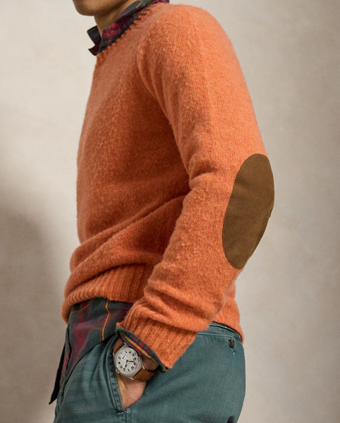 Maglia in lana e cashmere con toppe in camoscio - Ralph Laur