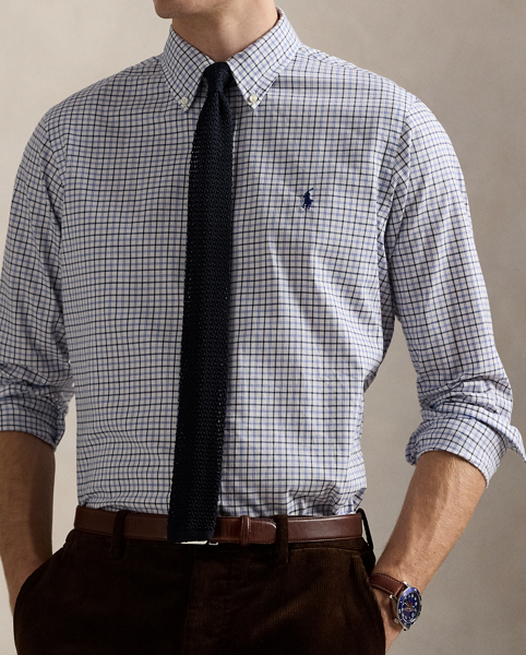 This plaid shirt is crafted with lightweight cotton twill that has been peached for unparalleled softness.