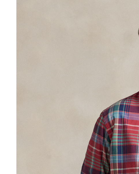 The oxford shirt made its debut very early in  Ralph Lauren Lauren’s designs, and since then, it has solidified its status as a pillar of the Polo look. Our fabric is developed with a secret wash, giving it instant character, ease and a heathered softness – what we refer to as "the perfect rumple". The formula is so unique that it's been kept in a safe for more than three decades. Today, Mr Lauren continues to create countless variations of his iconic shirt, including this plaid version, which is finished with our signature embroidered Pony.
