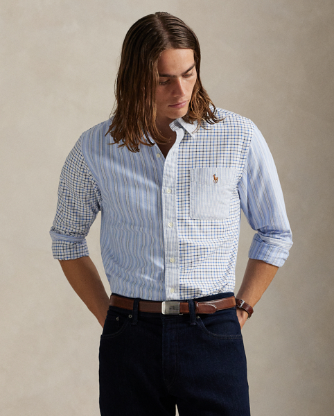 Decades ago, tailors would learn their craft by sewing together shirts made from fabric remnants. Over time, a staple of playful preppy style evolved from this practice – the fun shirt. This version combines contrasting stripes and tattersall into a single statement-making oxford, adorned with the iconic multicoloured Pony.