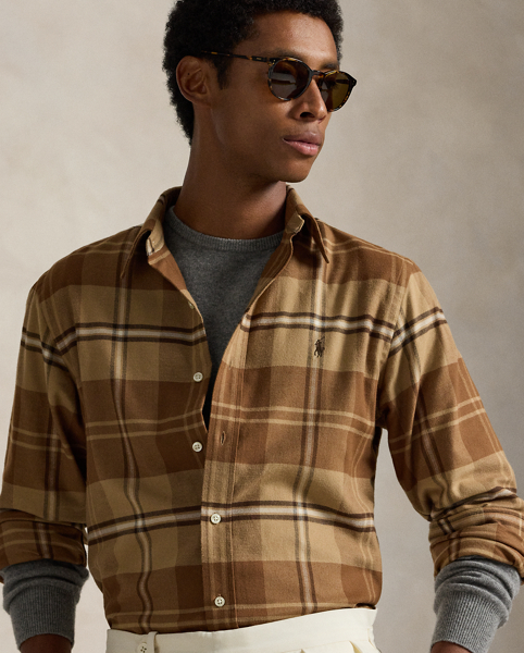 Camicia in Twill Tecnico Custom-Fit Ralph Lauren